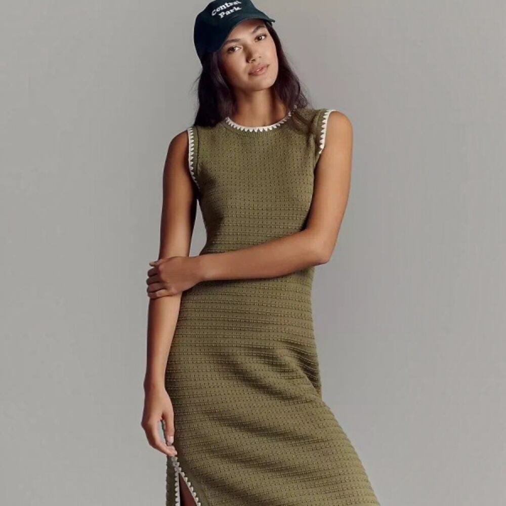Varley x Anthropologie | NWT | M | Dwight Tank Knit Midi Dress in Fresh Fern